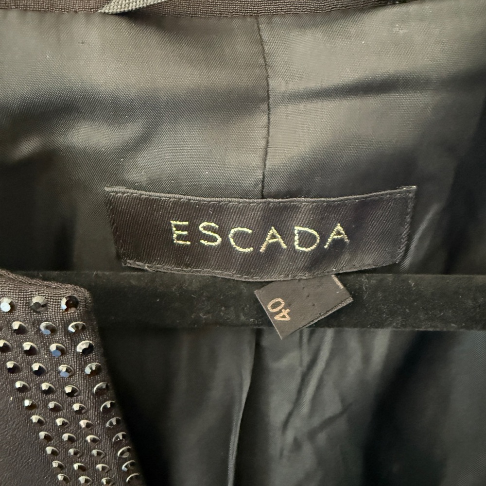 Escada Black silk studded zip up evening jacket Sz 40 - Picture 4 of 7